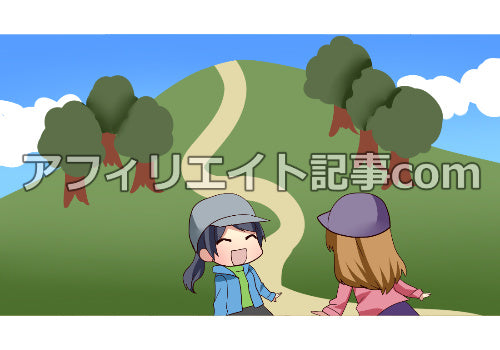 漫画広告素材#00【登山する女性たち６枚セット】